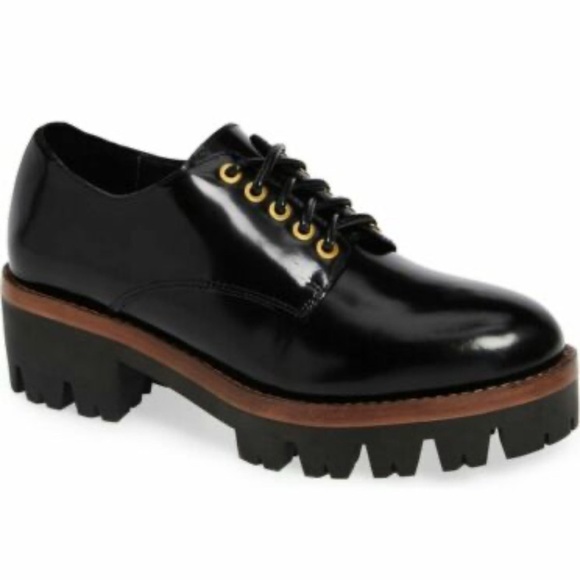 Jeffrey Campbell Shoes - Jeffrey Campbell Black leather Platform lug sole lace up Oxfords grommet size 8